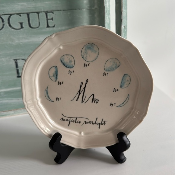 Linea Carta by Dina Pyari, Letter M Plate, Majestic Moonlight by Anthropologie - Picture 1 of 5